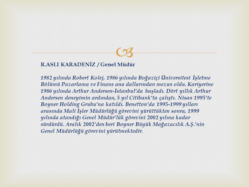 R.ASLI KARADENİZ / Genel Müdür
