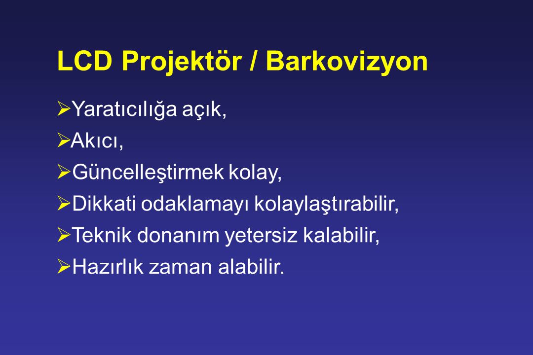 LCD Projektör / Barkovizyon
