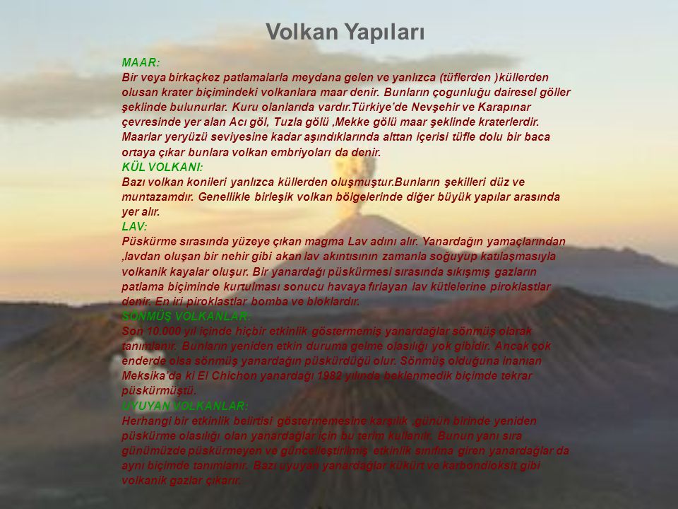 Volkan Yapıları MAAR: