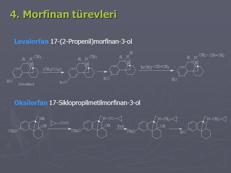 4. Morfinan türevleri Levalorfan 17-(2-Propenil)morfinan-3-ol