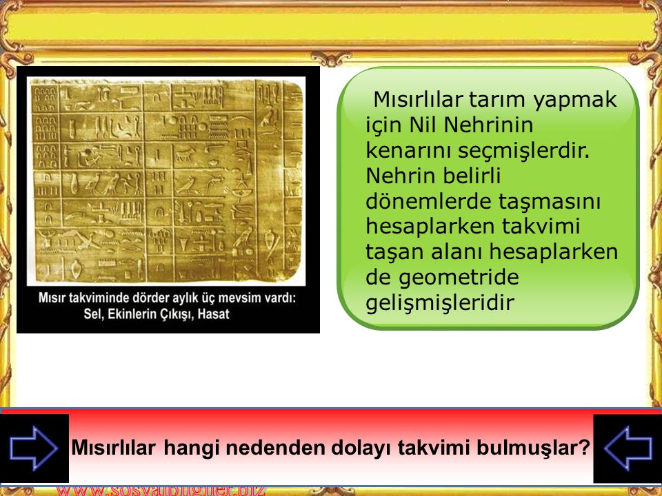 Mısırlılar hangi nedenden dolayı takvimi bulmuşlar