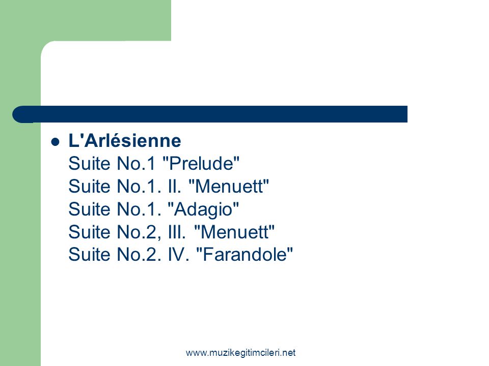 L Arlésienne Suite No. 1 Prelude Suite No. 1. II. Menuett Suite No