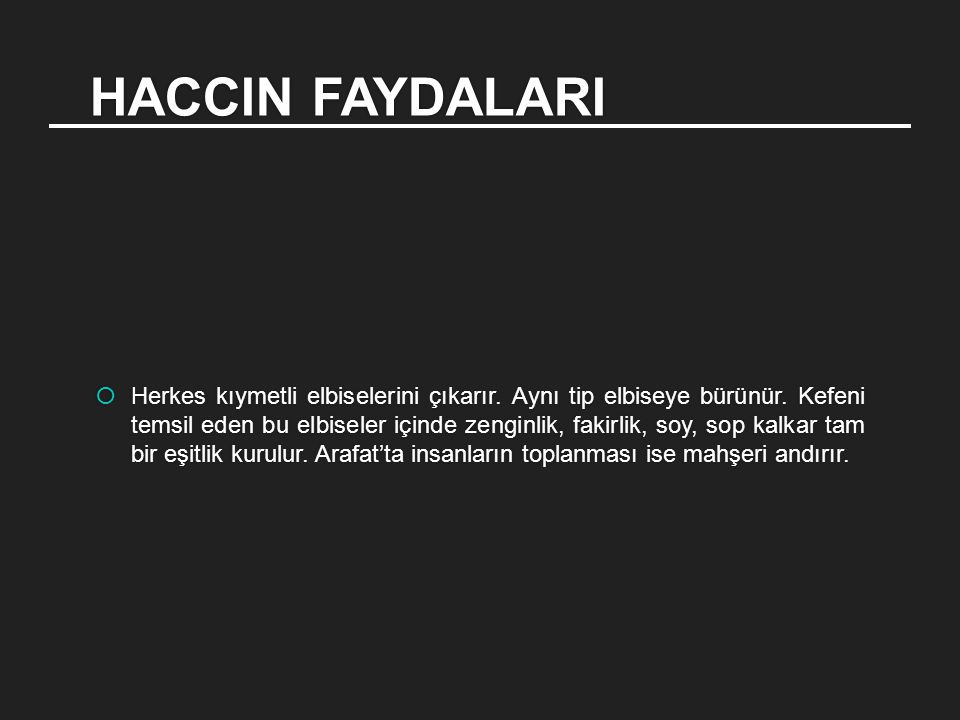 HACCIN FAYDALARI