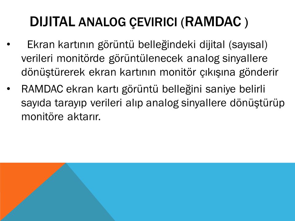 Dijital Analog Çevirici (RAMDAC )