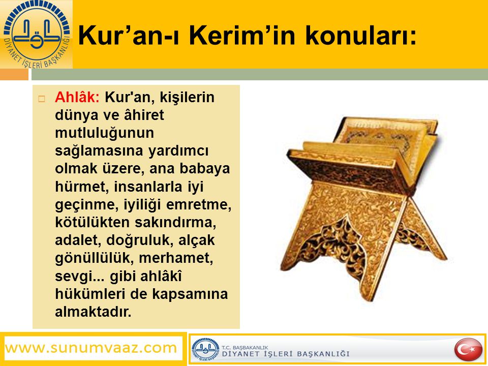 Kur’an-ı Kerim’in konuları: