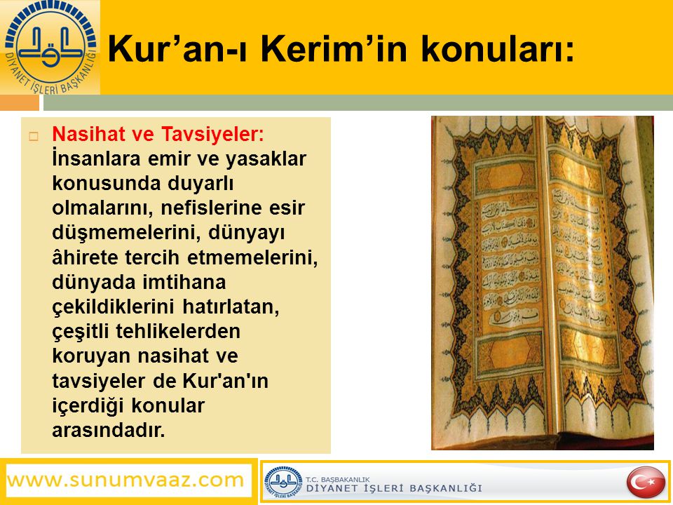 Kur’an-ı Kerim’in konuları: