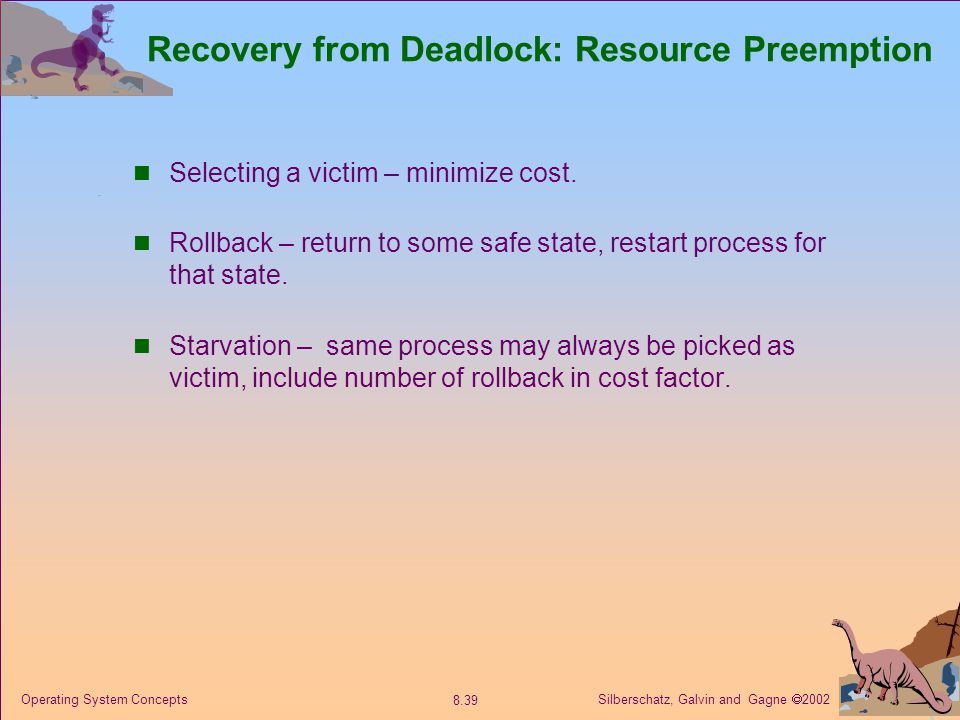 Recovery from Deadlock: Resource Preemption