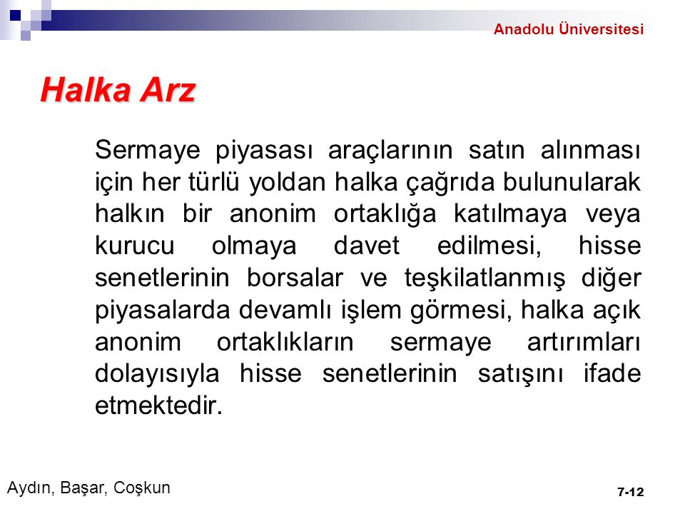 Anadolu Üniversitesi Halka Arz.
