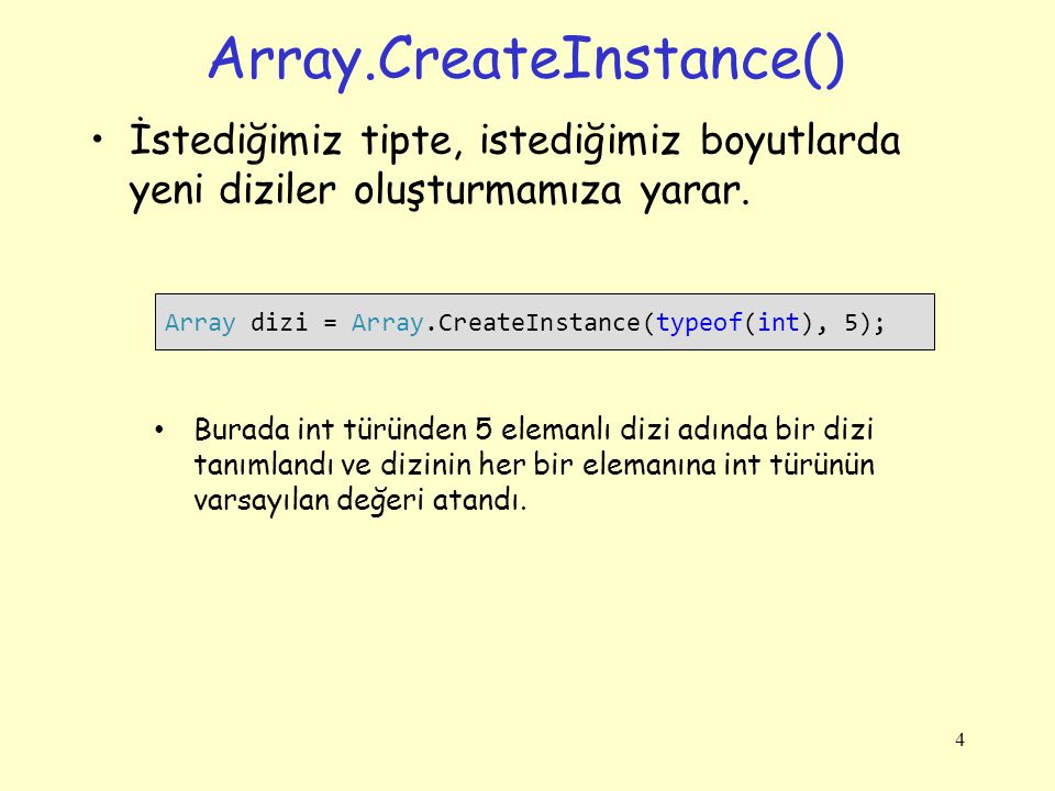 Array.CreateInstance()
