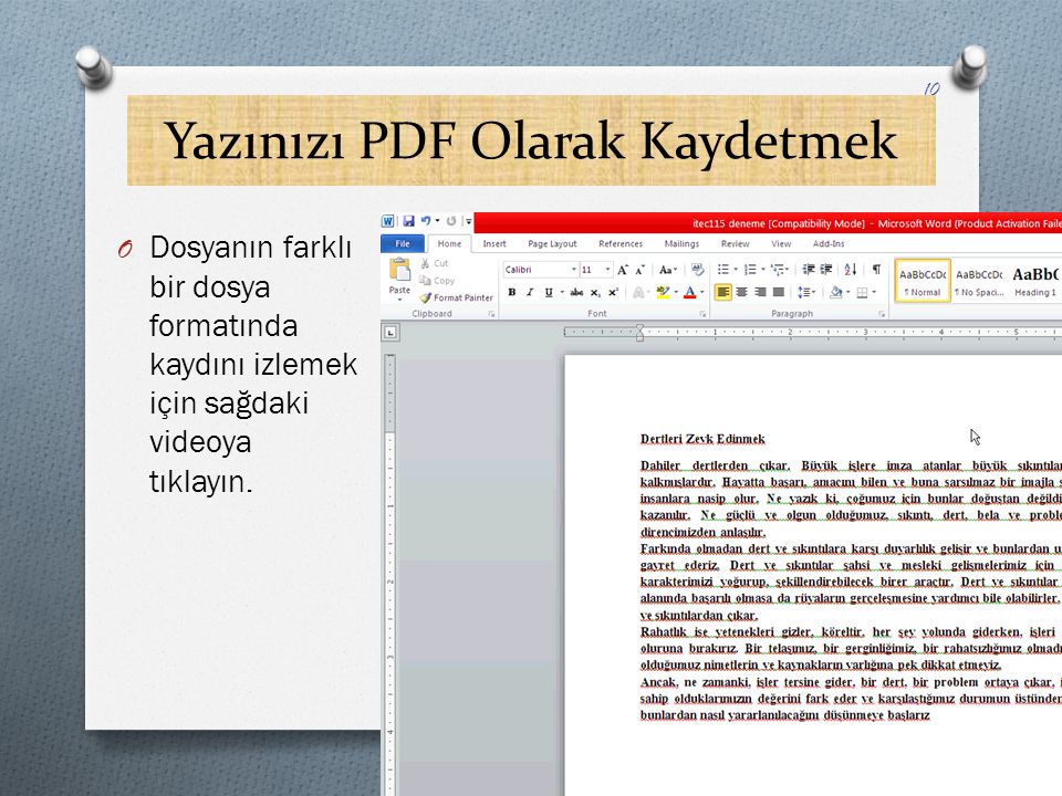 Yazınızı PDF Olarak Kaydetmek