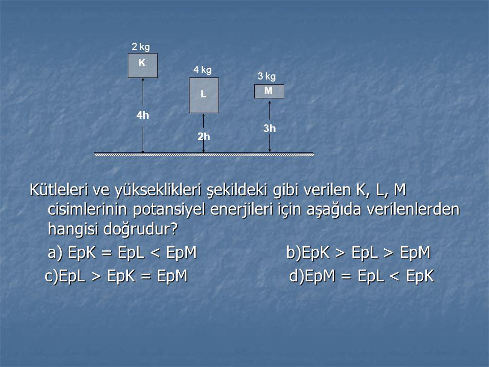 a) EpK = EpL < EpM b)EpK > EpL > EpM