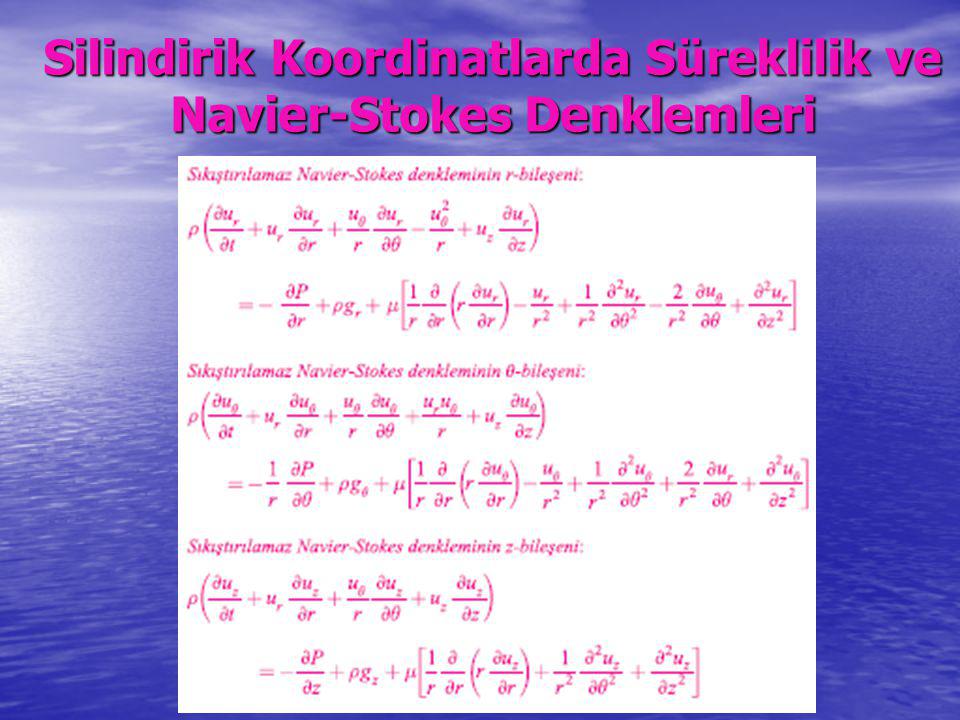 Silindirik Koordinatlarda Süreklilik ve Navier-Stokes Denklemleri