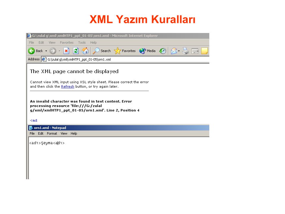 XML Yazım Kuralları
