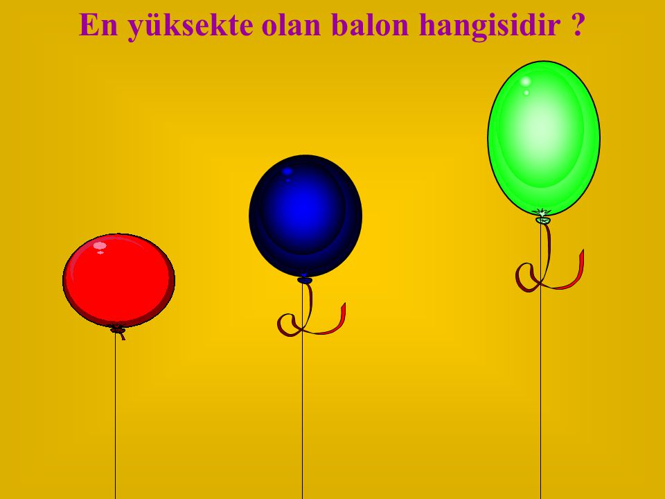 En yüksekte olan balon hangisidir