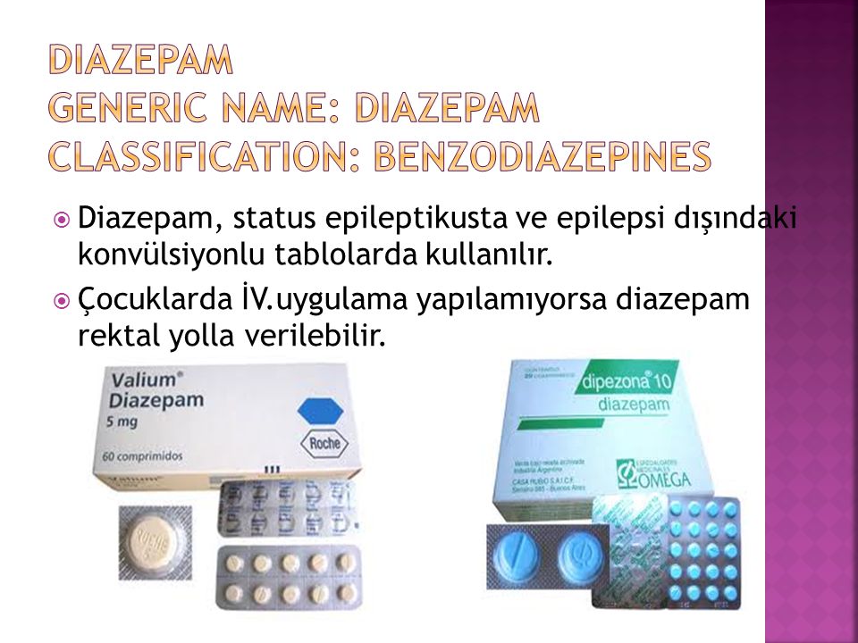Diazepam Generic Name: Diazepam Classification: Benzodiazepines