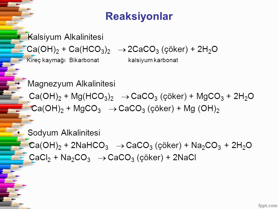 Reaksiyonlar Kalsiyum Alkalinitesi