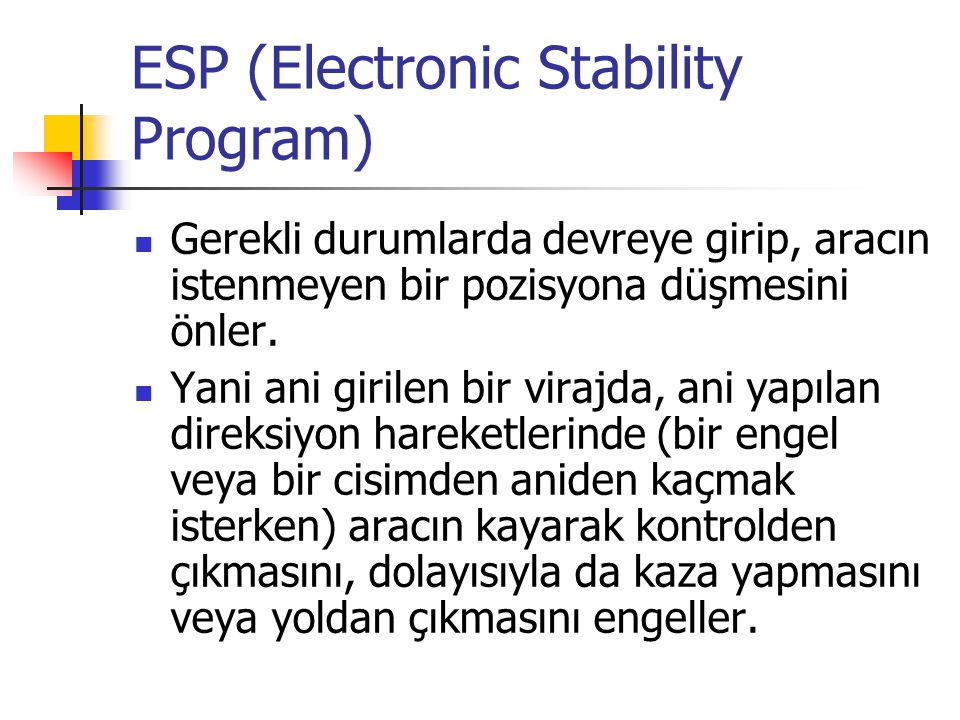 ESP (Electronic Stability Program)