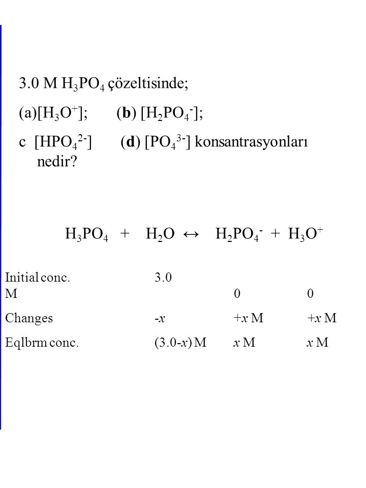 c [HPO42-] (d) [PO43-] konsantrasyonları nedir