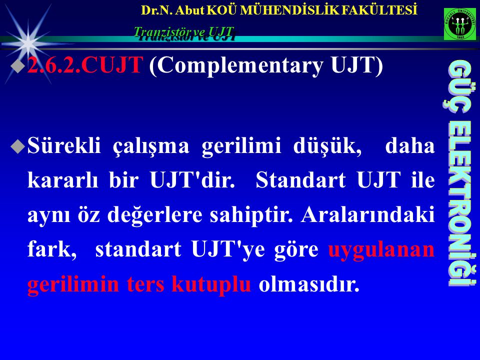 2.6.2.CUJT (Complementary UJT)