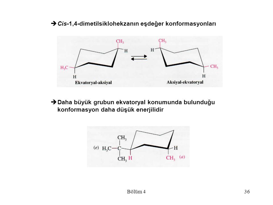 Cis-1,4-dimetilsiklohekzanın eşdeğer konformasyonları