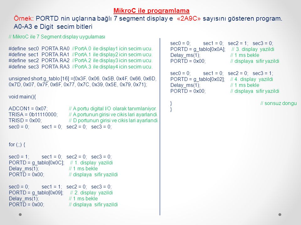 MikroC ile programlama