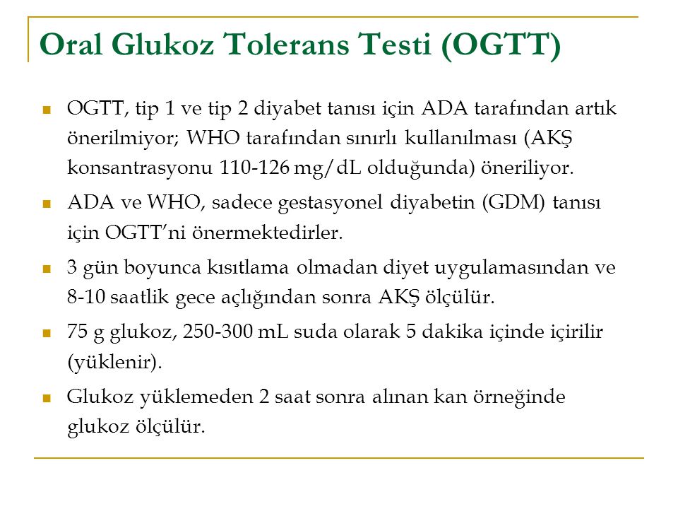 Oral Glukoz Tolerans Testi (OGTT)