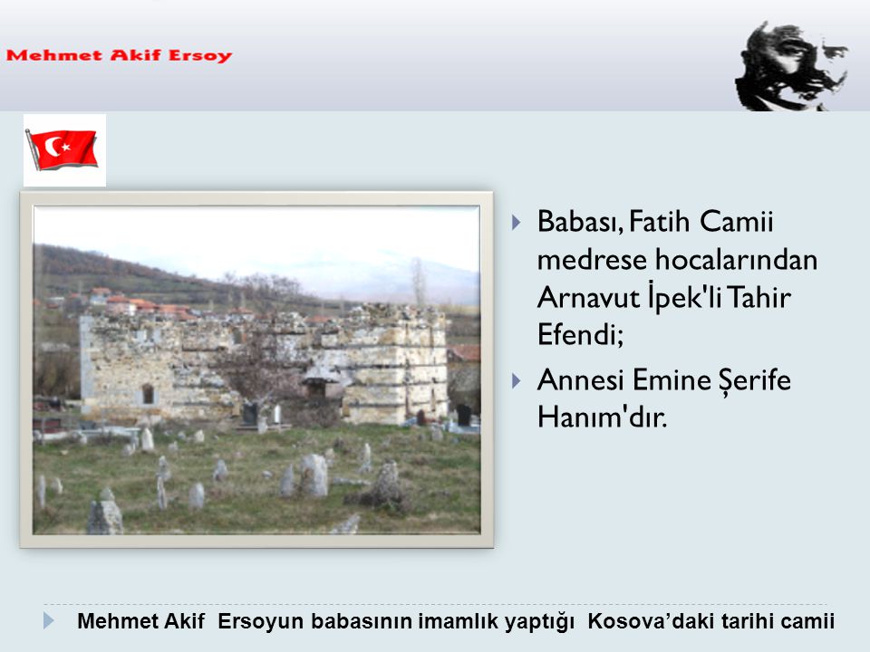 Babası, Fatih Camii medrese hocalarından Arnavut İpek li Tahir Efendi;