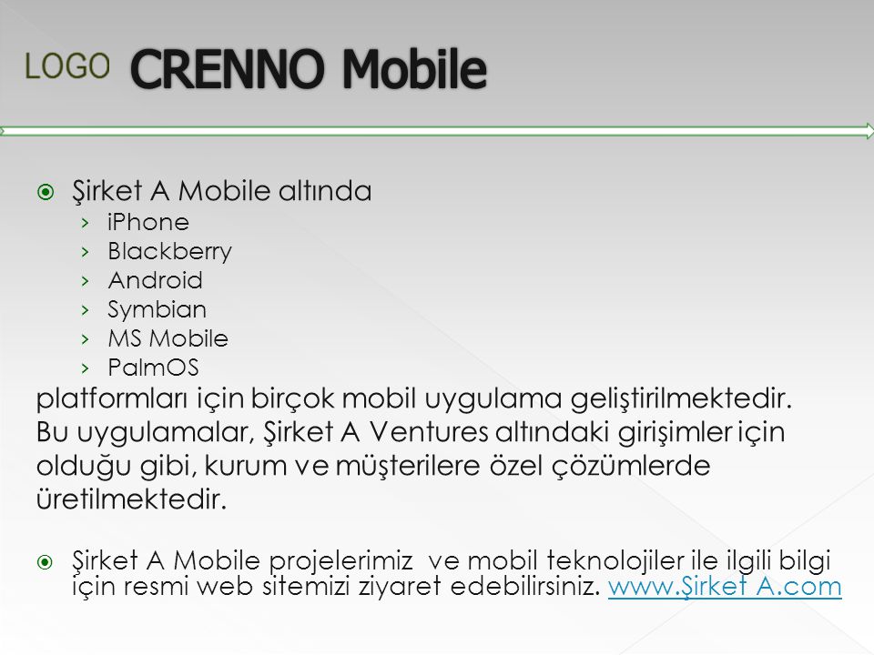 CRENNO Mobile Şirket A Mobile altında