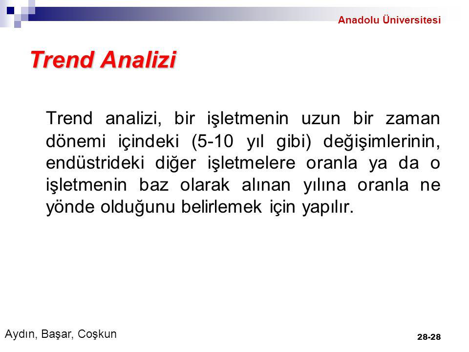 Anadolu Üniversitesi Trend Analizi.