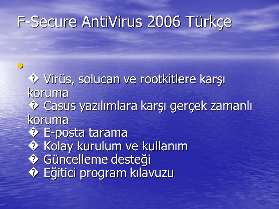F-Secure AntiVirus 2006 Türkçe