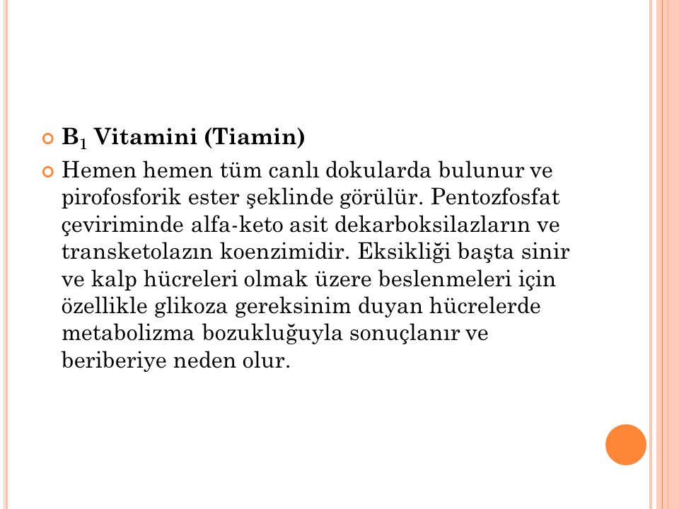 B1 Vitamini (Tiamin)