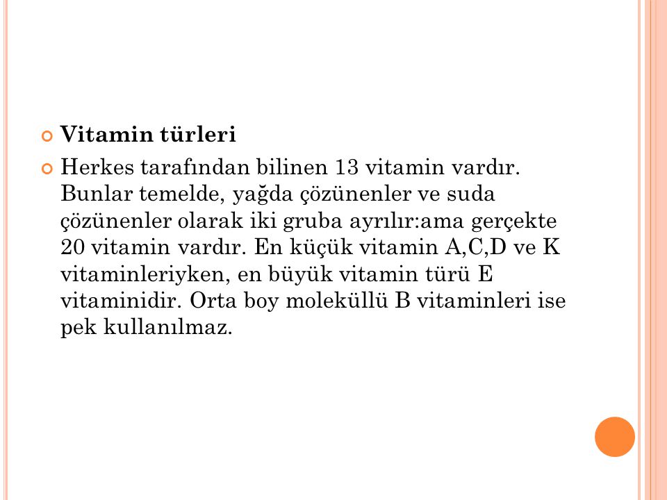 Vitamin türleri