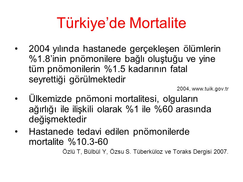 Türkiye’de Mortalite