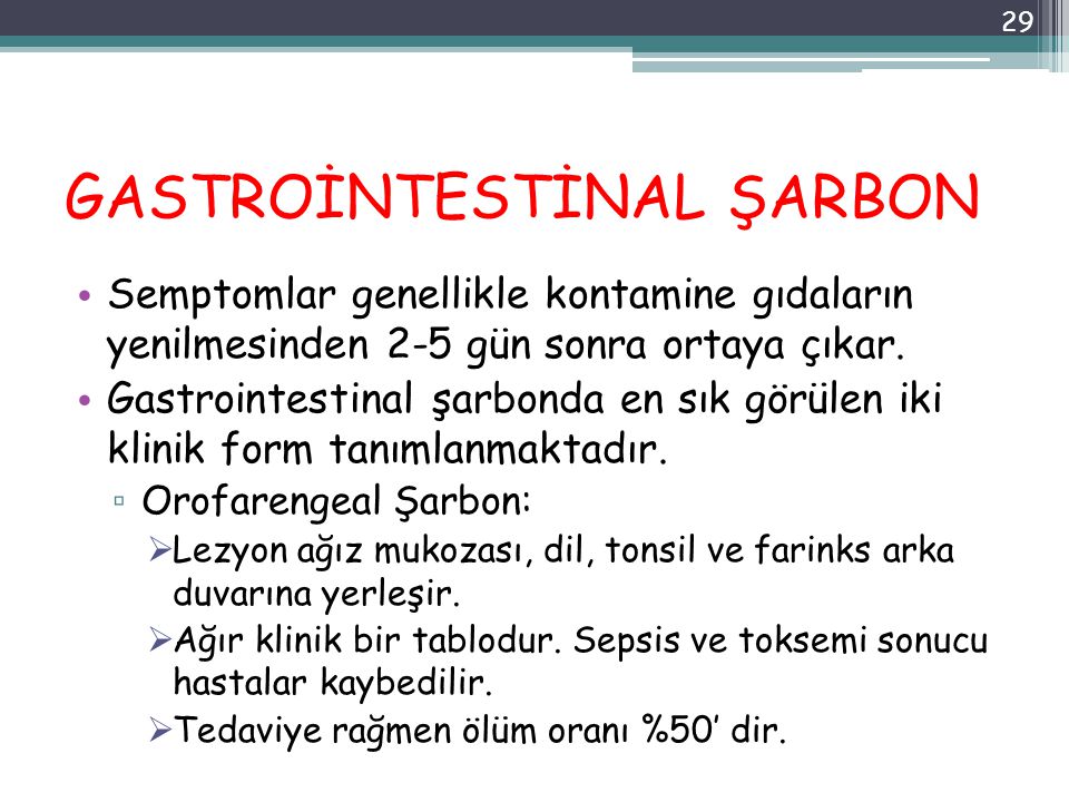 GASTROİNTESTİNAL ŞARBON
