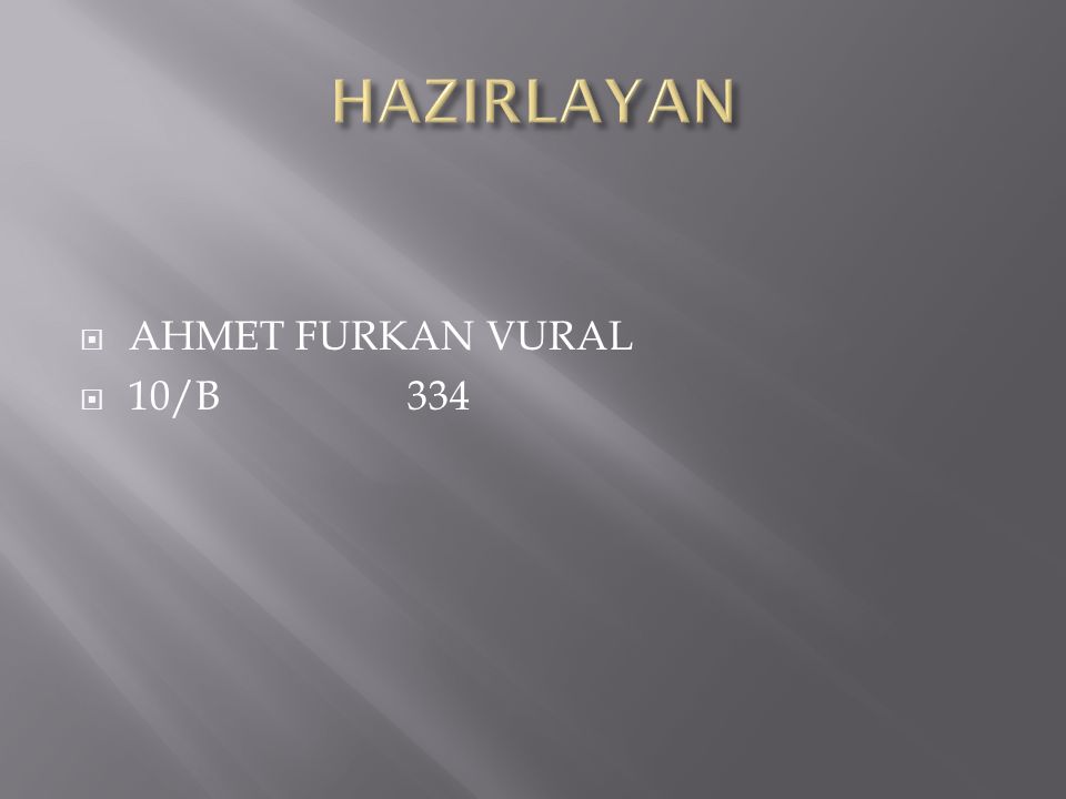HAZIRLAYAN AHMET FURKAN VURAL 10/B 334
