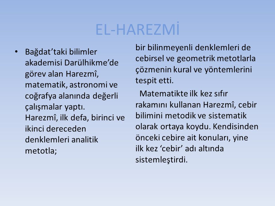EL-HAREZMİ