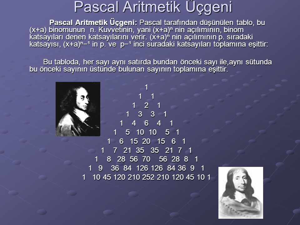 Pascal Aritmetik Üçgeni