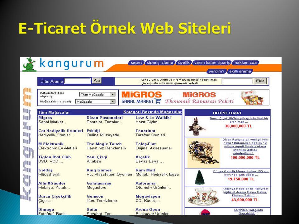 E-Ticaret Örnek Web Siteleri