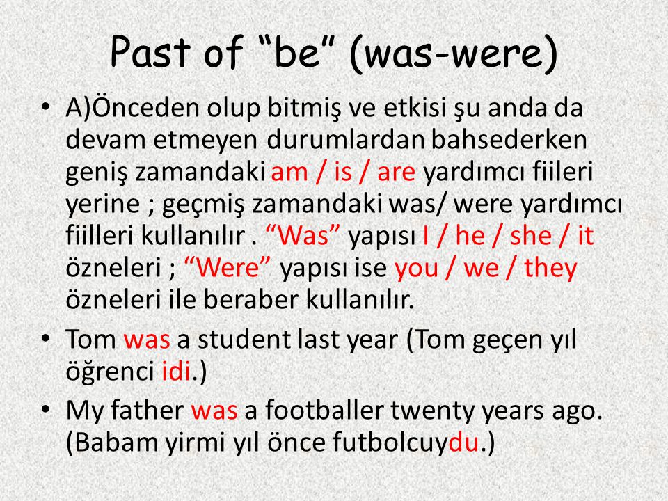 Past of be (was-were)
