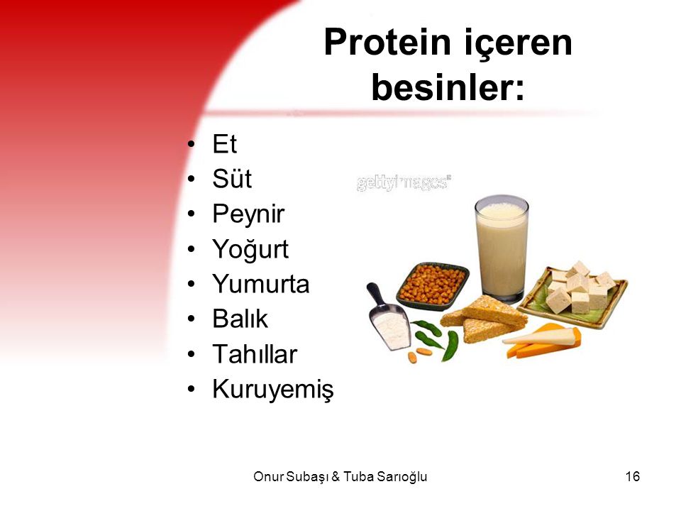 Protein içeren besinler: