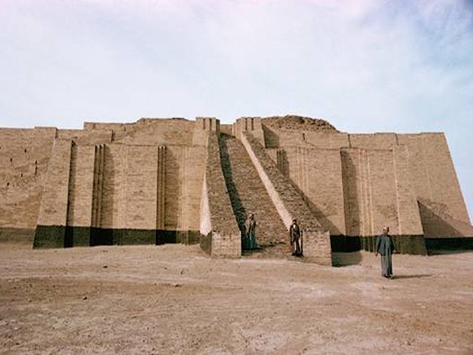 At the site of the ancient Mesopotamian city of Ur stands this ziggurat (mudbrick religious temple towers).