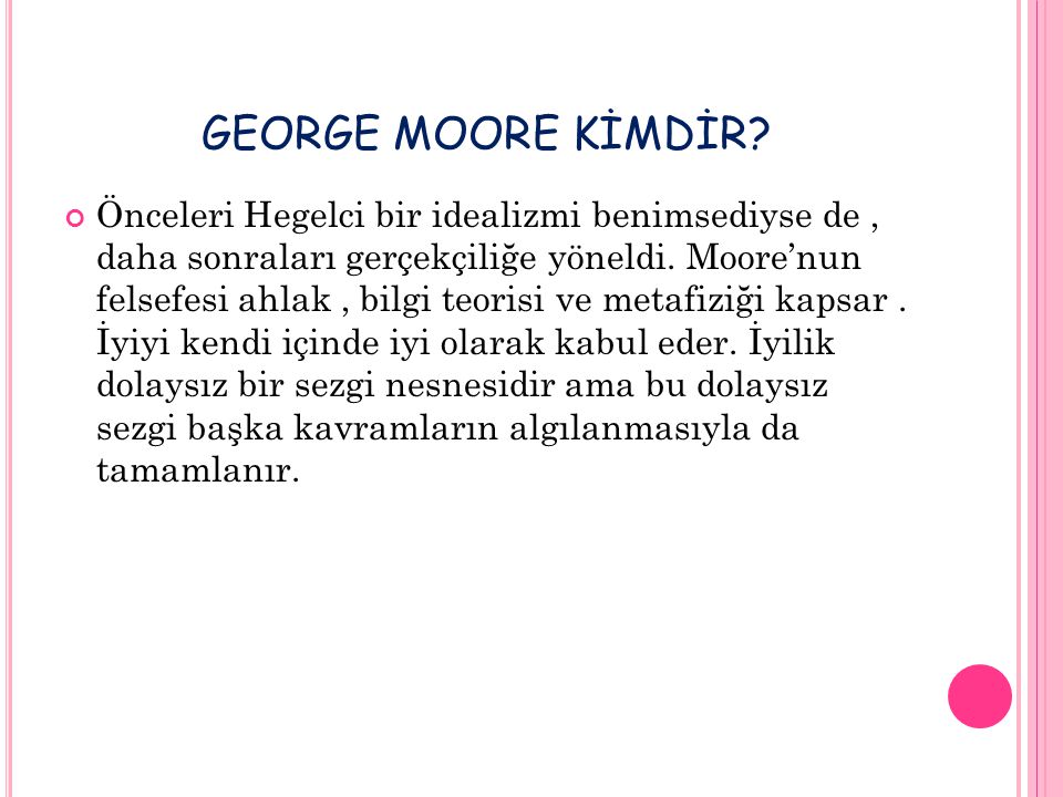 GEORGE MOORE KİMDİR