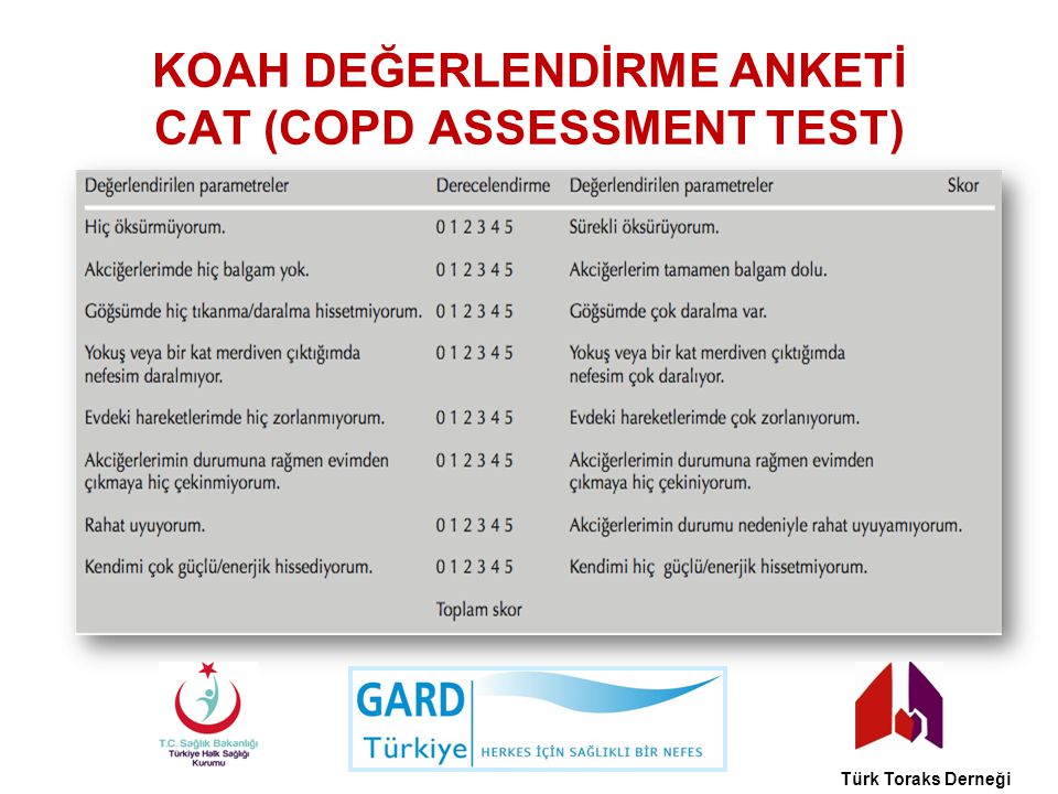 KOAH DEĞERLENDİRME ANKETİ CAT (COPD ASSESSMENT TEST)