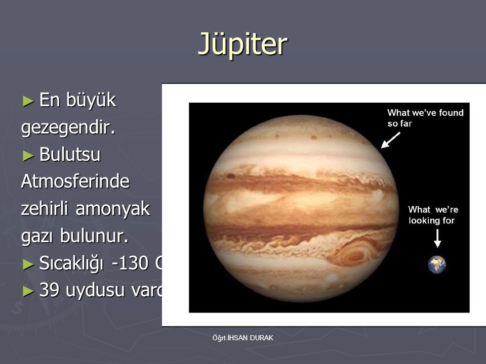 Jüpiter En büyük gezegendir. Bulutsu Atmosferinde zehirli amonyak