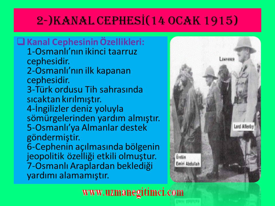 2-)KANAL CEPHESİ(14 Ocak 1915)