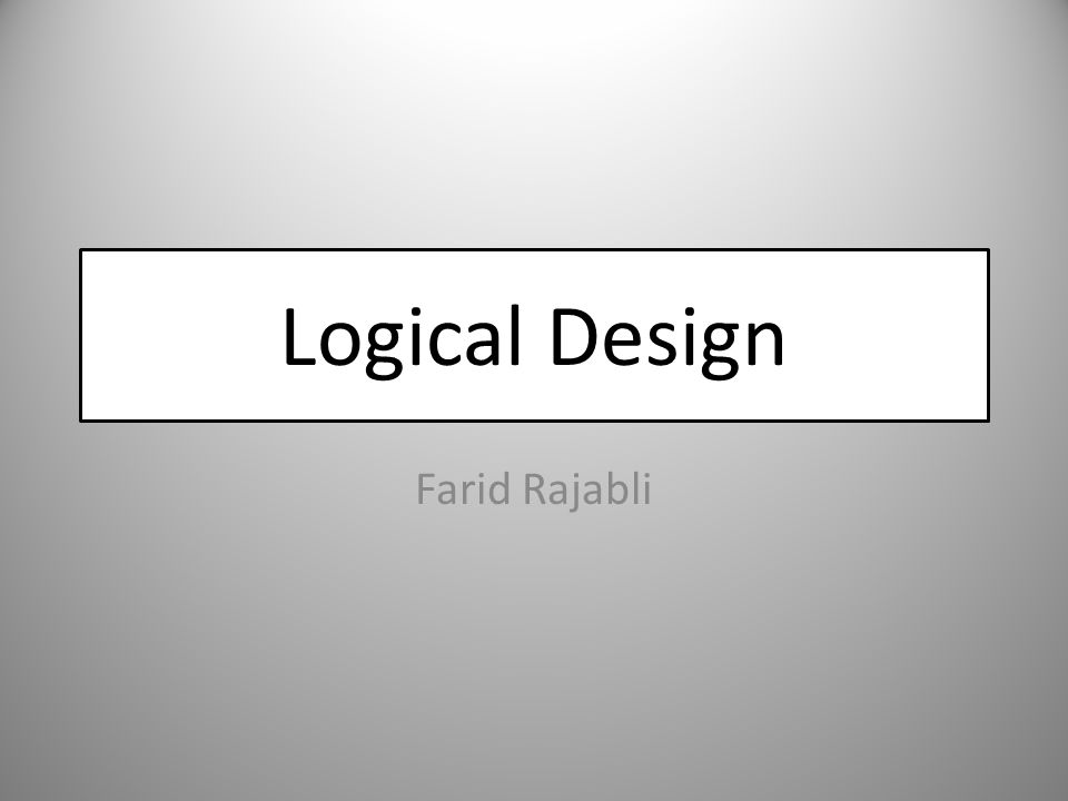 Logical Design Farid Rajabli