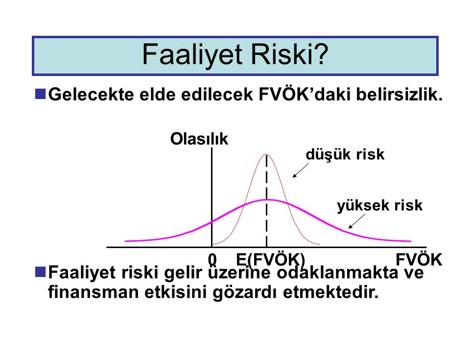 Faaliyet Riski Gelecekte elde edilecek FVÖK’daki belirsizlik.