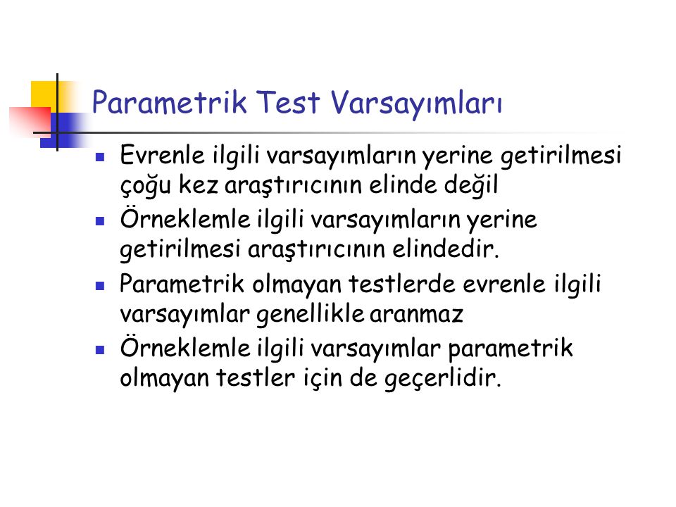 Parametrik Test Varsayımları
