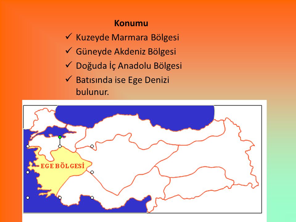 Konumu Kuzeyde Marmara Bölgesi. Güneyde Akdeniz Bölgesi.