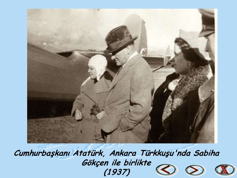 Cumhurbaşkanı Atatürk, Ankara Türkkuşu nda Sabiha Gökçen ile birlikte (1937)